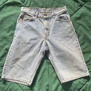 Vintage Levis 550 Orange Tab Relaxed Fit Denim Shorts Light Wash Mens Sz 28